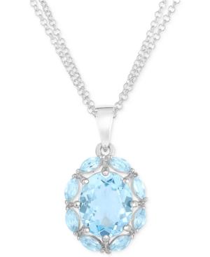 Victoria Townsend Blue Topaz (5 Ct. T.w.) Pendant Necklace In Sterling Silver
