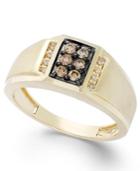 Gento By Effy Men's Brown Diamond And White Diamond Accent Ring In 14k Gold (1/3 Ct. T.w.)