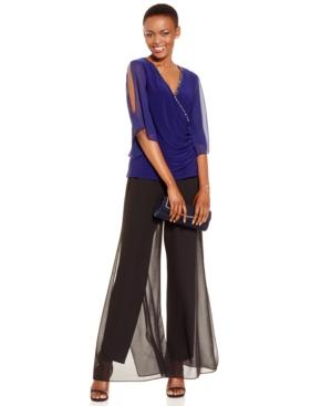 Msk Bejeweled Surplice Party Top