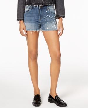 Sts Blue Imitation-pearl Denim Shorts