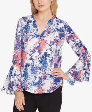 Tahari Asl Printed Georgette Blouse