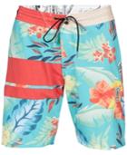 Volcom Men's 3 Quarta Stripe Floral-print Boardshorts