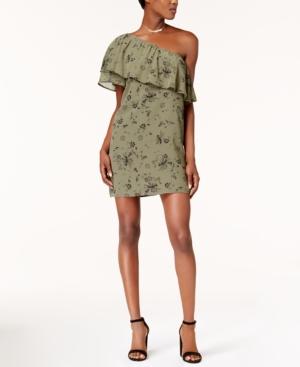 Kensie Printed One-shoulder Dress