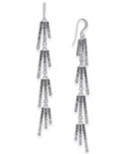 I.n.c. Silver-tone Ombre Crystal Linear Drop Earrings, Created For Macy's