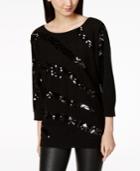 Charter Club Sequin-trim Cashmere Sweater, Created For Macy's