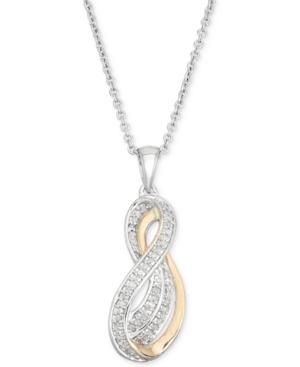Diamond Pendant Necklace (1/10 Ct. T.w.) In 14k Gold And Sterling Silver