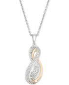 Diamond Pendant Necklace (1/10 Ct. T.w.) In 14k Gold And Sterling Silver