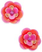 Kate Spade New York Gold-tone Crystal Accented Flower Stud Earrings