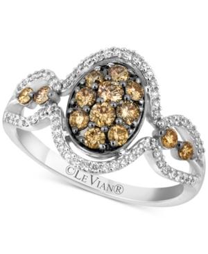 Le Vian Chocolatier Diamond Oval Cluster Ring (3/4 Ct. T.w.) In 14k White Gold