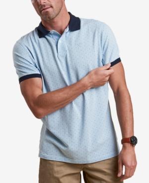 Barbour Men's Light Blue Polka Dot-print Pique Polo