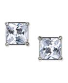 Charter Club Silver-tone Square Crystal Stud Earrings