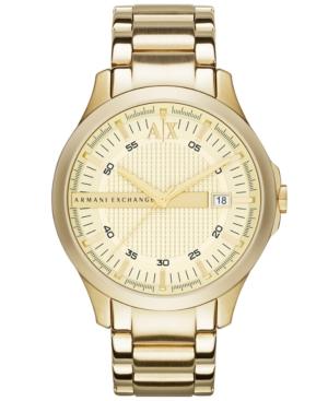 Ax Armani Exchange Watch, Men's Gold Ion-plated Stainless Steel Bracelet 45mm Ax2131