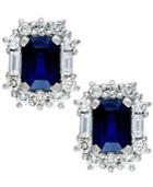 Sapphire (2-1/3 Ct. T.w.) And Diamond (7/8 Ct. T.w.) Earrings In 14k White Gold