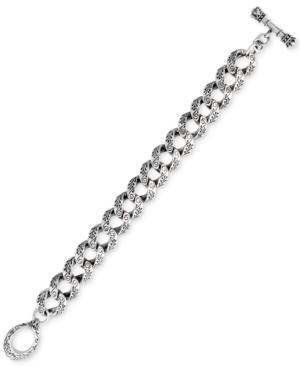King Baby Men's Carved Link Bracelet In Sterling Silver