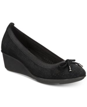 Anne Klein Sport Carissa Perforated Slip-on Wedge Pumps