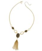 Thalia Sodi Gold-tone Glitter And Tassel Oval-link Statement Necklace, Only At Macy's
