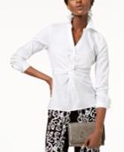 I.n.c. Long-sleeve Twist-front Blouse, Created For Macy's