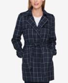 Tommy Hilfiger Plaid Wrap Trench Jacket