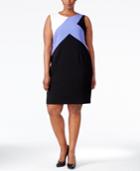 Nine West Plus Size Sleeveless Colorblocked Sheath Dress