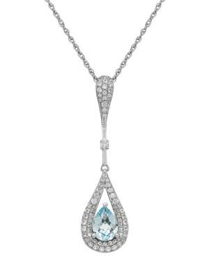 London Blue Topaz (5-9/10 Ct. T.w.) And White Topaz Accent Pendant Necklace In Sterling Silver