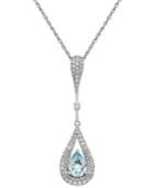 London Blue Topaz (5-9/10 Ct. T.w.) And White Topaz Accent Pendant Necklace In Sterling Silver