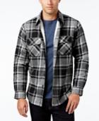 Club Room Men's Big And Tall Decker Plaid Shirt-jacket With Faux Fur Lining, Only At Macy's