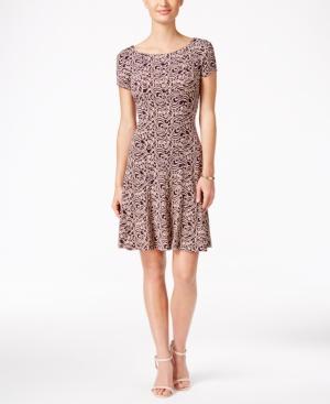Connected Petite Printed A-line Dress
