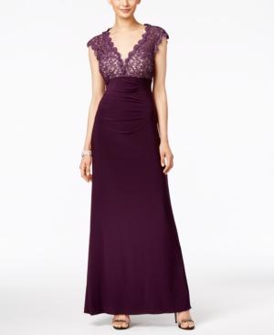 Xscape Open-back Illusion Lace Gown