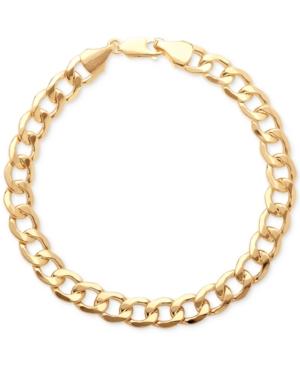 Men's Large Curb Link Bracelet In 10k Gold