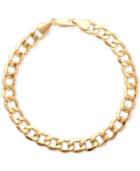 Men's Large Curb Link Bracelet In 10k Gold