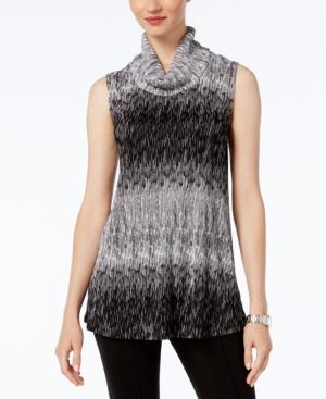 Alfani Petite Printed Cowl-neck Top, Created For Macy's