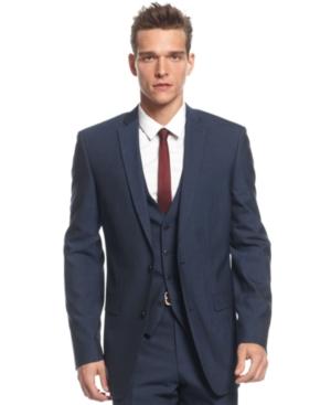 Bar Iii Midnight Blue Slim-fit Jacket