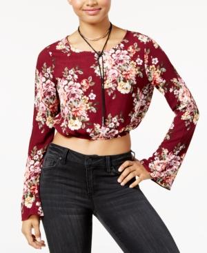 Polly & Esther Juniors' Printed Split-back Crop Top