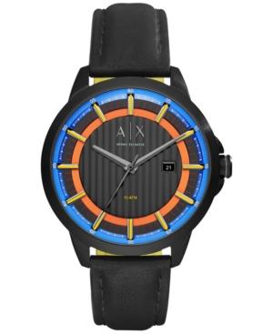 Ax Armani Exchange Men's Copeland Black Leather Strap Watch 44mm Ax2265