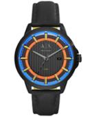 Ax Armani Exchange Men's Copeland Black Leather Strap Watch 44mm Ax2265