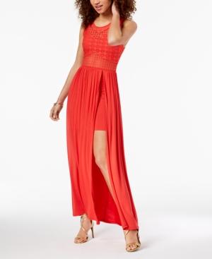 Material Girl Juniors' Crochet-bodice Maxi Dress, Created For Macy's