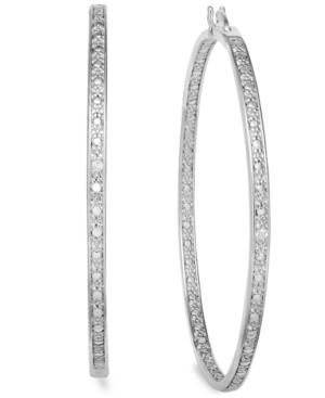 Victoria Townsend Sterling Silver Earrings, Diamond Accent In-and-out Hoop Earrings
