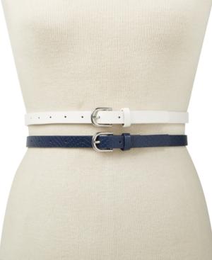 I.n.c. 2-for-1 Embossed & Solid Belts, Created For Macy's
