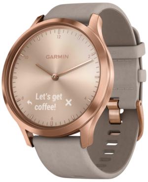 Garmin Unisex Vivomove Hr Premium Gray Suede & Silicone Strap Hybrid Touchscreen Smart Watch 43mm