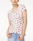 Maison Jules Cotton Strawberry-print T-shirt, Only At Macy's
