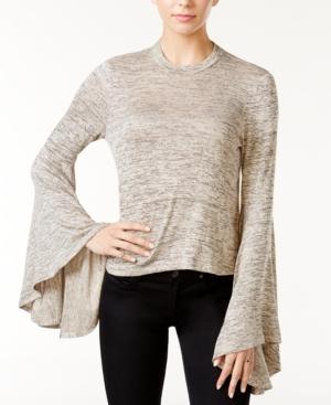 Bar Iii Bell-sleeve Melange Top, Only At Macy's