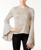 Bar Iii Bell-sleeve Melange Top, Only At Macy's