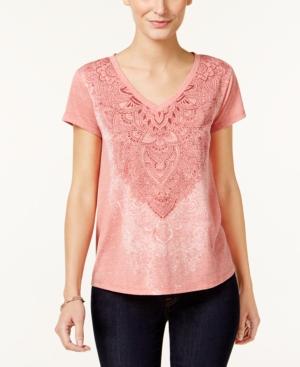 Style & Co. Petite Floral Graphic T-shirt, Only At Macy's