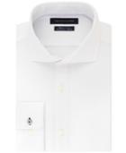 Tommy Hilfiger Men's Fitted Th Flex Cooling Stretch Performance White Spread Collar Dress Shirt