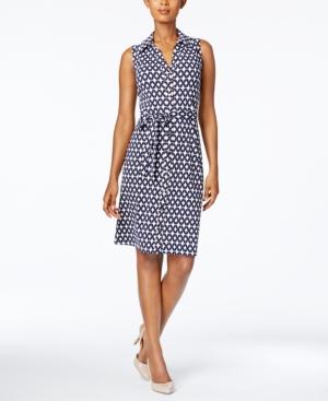 Charter Club Iconic-print Belted Shirtdress Only At Macy's