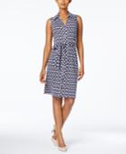 Charter Club Iconic-print Belted Shirtdress Only At Macy's