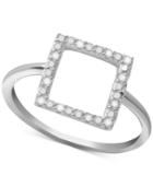 Diamond Square Ring (1/10 Ct. T.w.) In Sterling Silver