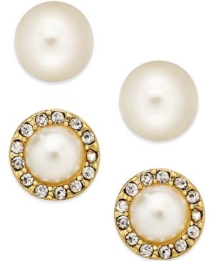 Charter Club Gold-tone Kiska Imitation Pearl Stud Earring Duo, Only At Macy's