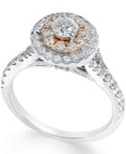 Diamond Two-tone Engagement Ring (1 Ct. T.w.) In 14k Gold And Rose Gold