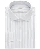 Calvin Klein Steel Slim-fit Non-iron Performance Stream Blue And White Stripe Dress Shirt